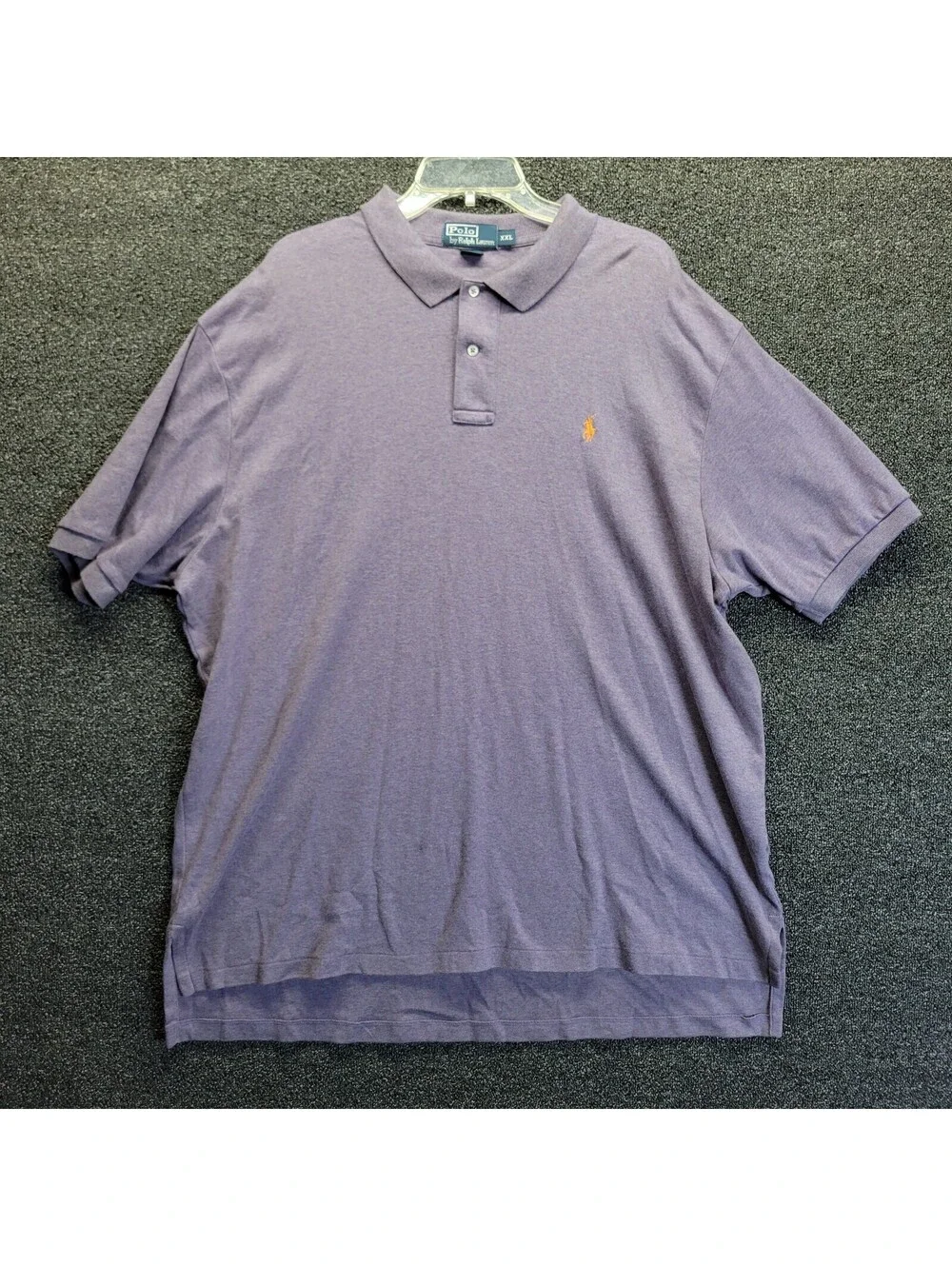 Vtg Polo Ralph Lauren Men's Sz 2XL Gray Polo Shirt Orange Pony